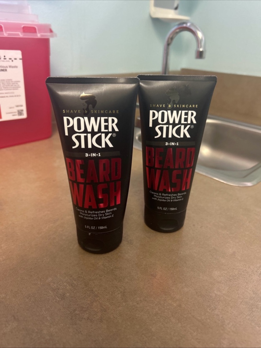 Men’s Shave & Skincare Power Sticks 3-in-1 Beard Wash 5fl Oz W/Vitamin E NEW (2)